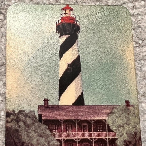 Meg St Augustine Florida Souvenir Refrigerator Magnet Black White Lighthouse Pic - Picture 6 of 9